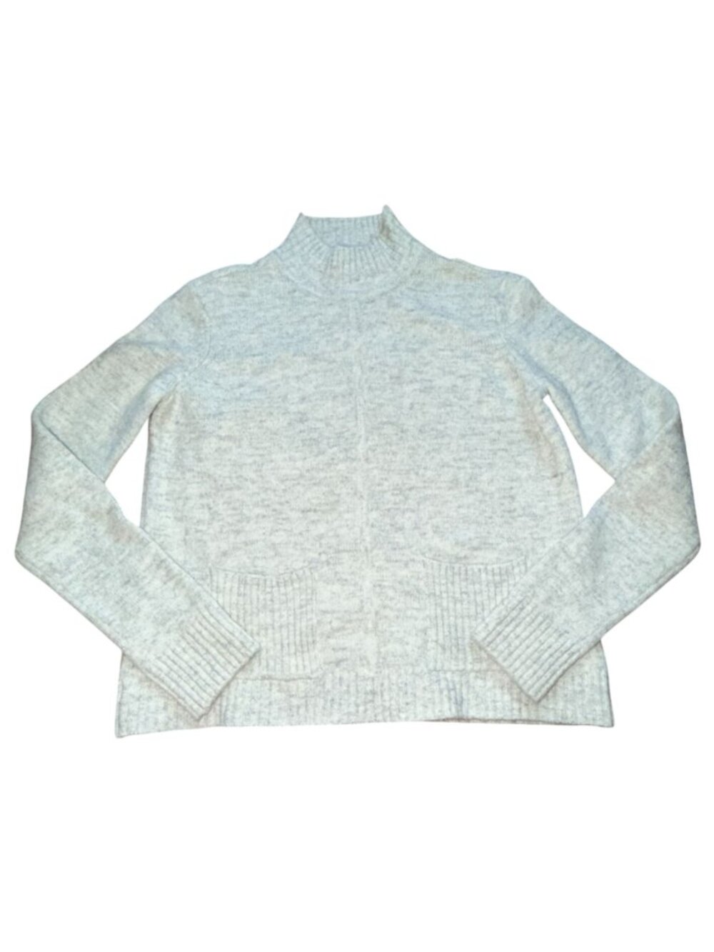 Marled Reunited Clothing Womens Mock Neck Sweater-Light Gray-Size S-GUC